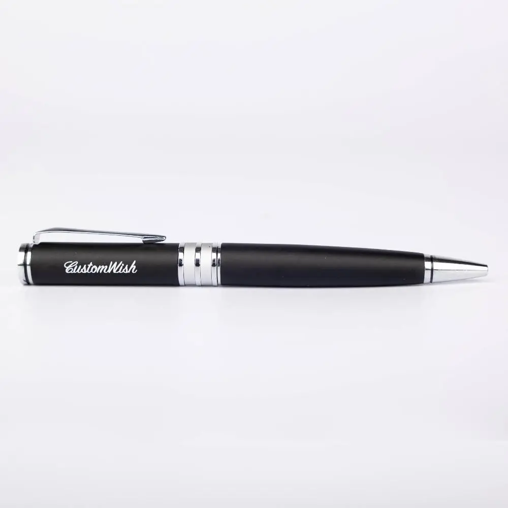 Personalized Black and Silver BallPoint Pen with Logo